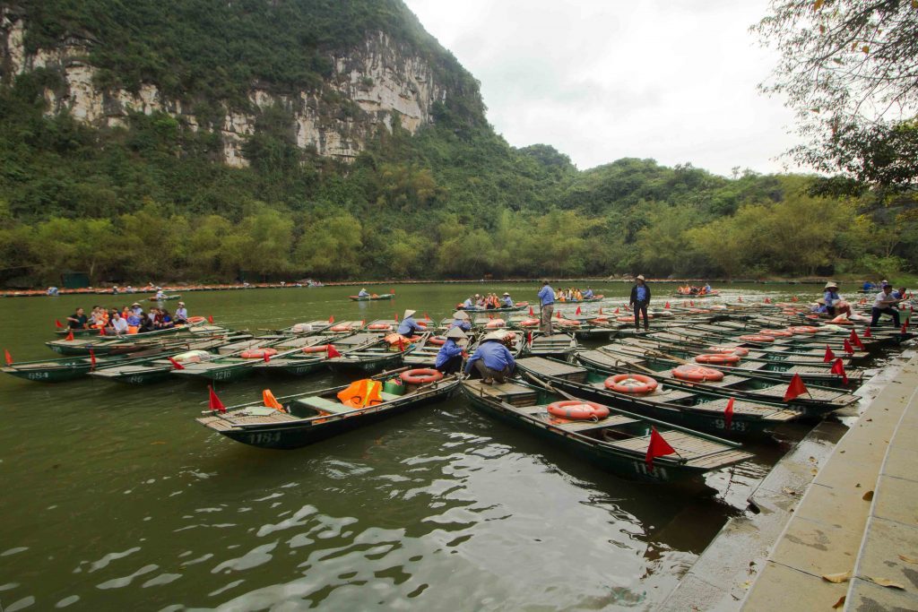 The area around Ninh Binh and Tam Coc in northern Vietnam is often called “Halong Bay on Land,” and the breathtaking scenery is perfect for boat trips and bike rides. Many tourists visit these towns on a quick day trip from Hanoi, but it’s well worth sticking around a bit longer.