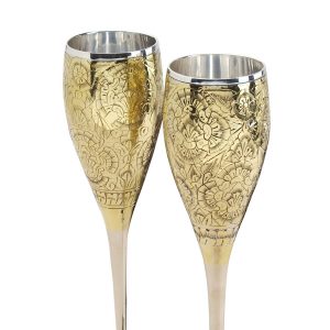 Embossed Silver-Plated Goblets