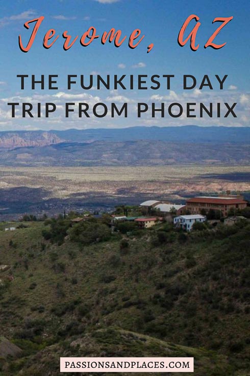 Are you planning an Arizona road trip? Or looking for ideas for day trips from Phoenix? The town of Jerome, Arizona, is the perfect offbeat place to go. Only a two-hour drive from Phoenix, it’s rumored to be haunted and packed with quirky attractions. Read about Jerome, AZ, and you’ll be dying to see it yourself! #arizona #jeromeaz #jeromearizona