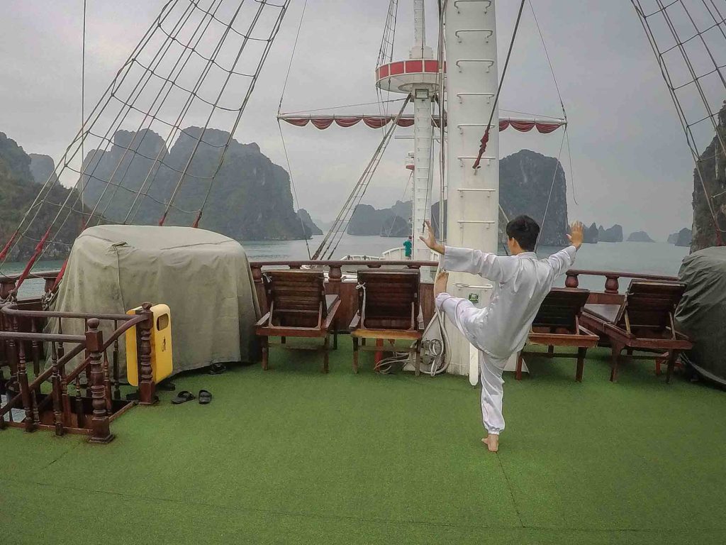 Halong Bay is the most iconic attraction in Vietnam, but it’s also famously overcrowded and heavily polluted. For a more peaceful and sustainable trip, consider taking a Bai Tu Long Bay cruise instead. The Dragon Legend cruise is intimate, luxurious, and it’ll take you through some truly jaw-dropping scenery. #Vietnam #HalongBay #BaiTuLongBay
