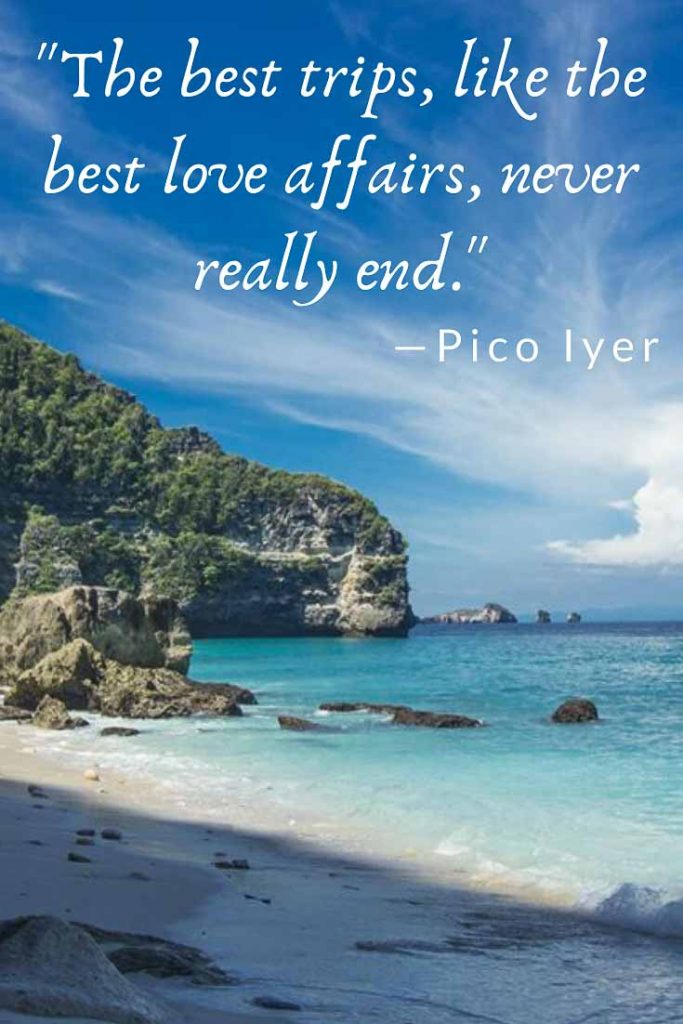 Romantic travel quote by Pico Iyer: The best trips, like the best love affairs, never really end.